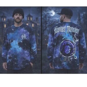 Disney Haunted Mansion Spirit Jersey Long Sleeve Tie Dye Adult XL Madame Leota